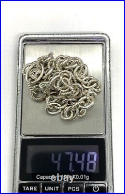 Vintage Judith Ripka Sterling Silver Cubic Zirconia Heart Lock Link Necklace 47g