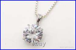 Vintage Large Cubic Zirconia Sterling Silver Necklace