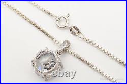 Vintage Large Cubic Zirconia Sterling Silver Necklace