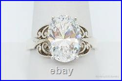 Vintage Large Cubic Zirconia Sterling Silver Ring Size 10