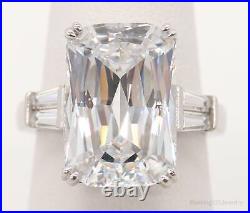 Vintage Large Cubic Zirconia Sterling Silver Ring Size 6