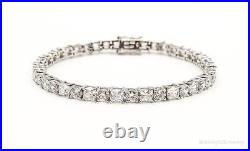 Vintage Large Cubic Zirconia Sterling Silver Tennis Bracelet