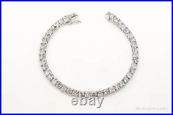 Vintage Large Cubic Zirconia Sterling Silver Tennis Bracelet