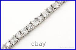 Vintage Large Cubic Zirconia Sterling Silver Tennis Bracelet