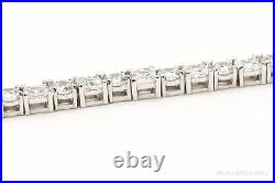 Vintage Large Cubic Zirconia Sterling Silver Tennis Bracelet