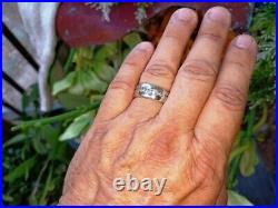 Vintage Men / Woman Sterling Silver 31 Stone Cubic Zirconia 2mm Band Ring Size 9