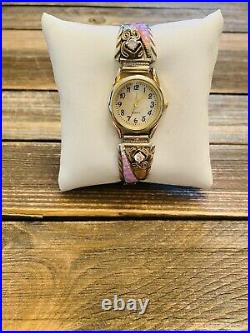 Vintage Navajo Opal, Cubic Zirconium, Sterling Silver & Overlay Gold Watch