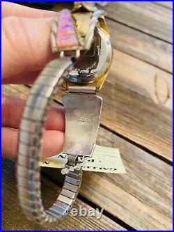 Vintage Navajo Opal, Cubic Zirconium, Sterling Silver & Overlay Gold Watch