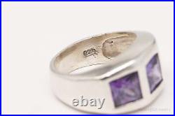 Vintage Purple Cubic Zirconia Sterling Silver Ring Size 6