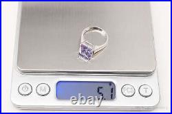 Vintage Purple Cubic Zirconia Sterling Silver Ring Size 7