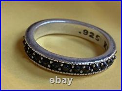 Vintage Rare King Baby Sterling Silver Black Cubic Zirconia Band Ring size 12