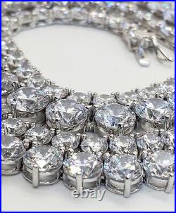 Vintage Rivière Eternity Cubic Zirconia Sterling Silver Necklace Bracelet Set