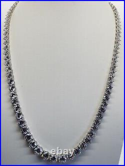 Vintage Rivière Eternity Cubic Zirconia Sterling Silver Necklace Bracelet Set