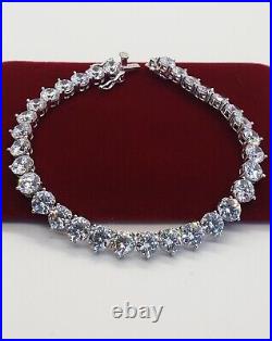 Vintage Rivière Eternity Cubic Zirconia Sterling Silver Necklace Bracelet Set