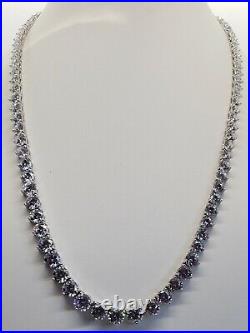 Vintage Rivière Eternity Cubic Zirconia Sterling Silver Necklace Bracelet Set