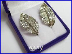 Vintage Russian Earrings Sterling Silver 925 Cubic Zirconia, Women's Jewelry