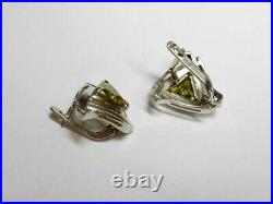 Vintage Russian Earrings Sterling Silver 925 Cubic Zirconia, Women's Jewelry