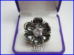 Vintage Russian Sterling Silver 925 Ring Cubic Zirconia, Women's Jewelry 5.25