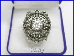 Vintage Russian Sterling Silver 925 Ring Cubic Zirconia, Women's Jewelry 7.75