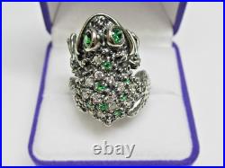 Vintage Russian Sterling Silver 925 Ring Cubic Zirconia, Women's Jewelry 7.75