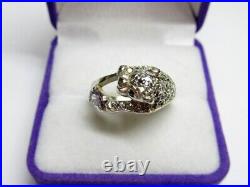 Vintage Russian Sterling Silver 925 Ring Cubic Zirconia, Women's Jewelry 7.75