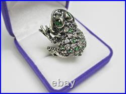 Vintage Russian Sterling Silver 925 Ring Cubic Zirconia, Women's Jewelry 7.75