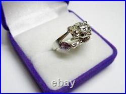 Vintage Russian Sterling Silver 925 Ring Cubic Zirconia, Women's Jewelry 7.75