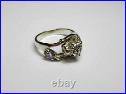 Vintage Russian Sterling Silver 925 Ring Cubic Zirconia, Women's Jewelry 7.75