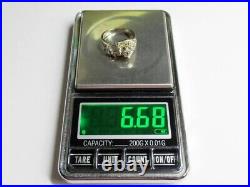 Vintage Russian Sterling Silver 925 Ring Cubic Zirconia, Women's Jewelry 7.75