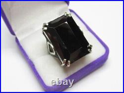 Vintage Russian Sterling Silver 925 Ring Cubic Zirconia, Women's Jewelry 8.5