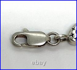 Vintage Signed Sterling Silver Cubic Zirconia Heart Links Necklace 1625g