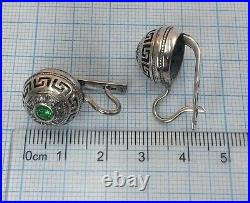 Vintage Sterling Silver 925 Cubic Zirconia Earrings 925, Chic Silver Earrings