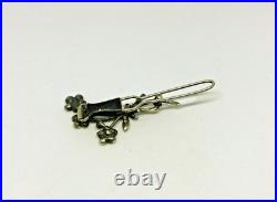 Vintage Sterling Silver 925 Rhinestone Cubic Zirconia Flower Hair Pin/Dresser