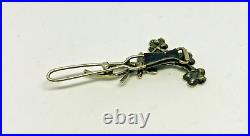 Vintage Sterling Silver 925 Rhinestone Cubic Zirconia Flower Hair Pin/Dresser