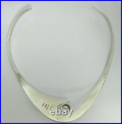 Vintage Sterling Silver Collar Necklace Modernist Cubic Zirconia Taxco Mexico16