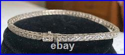 Vintage Sterling Silver & Cubic Zirconia Large Tennis Bracelet