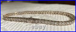 Vintage Sterling Silver & Cubic Zirconia Large Tennis Bracelet