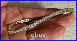 Vintage Sterling Silver & Cubic Zirconia Large Tennis Bracelet