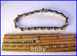 Vintage Tennis Bracelet Solid Sterling Silver Gold Vermeil X CZ Cubic Zirconia