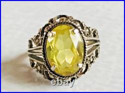 Vintage Unique Sterling Silver 875 Ring Cubic Zirconia, Women's Jewelry 9.5