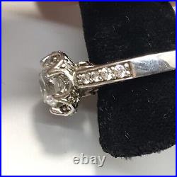 Vintage VERRAGIO 925 Sterling Silver 2-tone Cubic Zirconia Engagement Ring sz 9