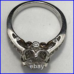 Vintage VERRAGIO 925 Sterling Silver 2-tone Cubic Zirconia Engagement Ring sz 9