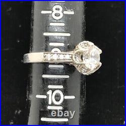 Vintage VERRAGIO 925 Sterling Silver 2-tone Cubic Zirconia Engagement Ring sz 9