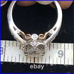 Vintage VERRAGIO 925 Sterling Silver 2-tone Cubic Zirconia Engagement Ring sz 9