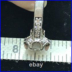 Vintage VERRAGIO 925 Sterling Silver 2-tone Cubic Zirconia Engagement Ring sz 9