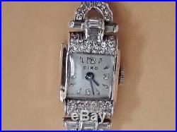 Vintage Womens Ciro Cubic Zirconium Baguette setting Sterling Silver Watch