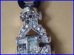 Vintage Womens Ciro Cubic Zirconium Baguette setting Sterling Silver Watch