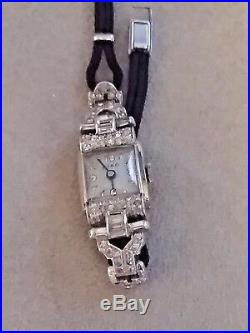 Vintage Womens Ciro Cubic Zirconium Baguette setting Sterling Silver Watch