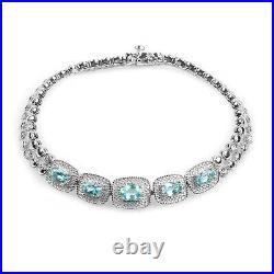 Wedding 925 Silver Bracelet Apatite Cubic Zirconia CZ Size 8 Ct 4.3