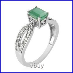 Wedding Gifts Emerald Cubic Zirconia CZ Ring for Prom 925 Silver Size 9 Cts 2.2